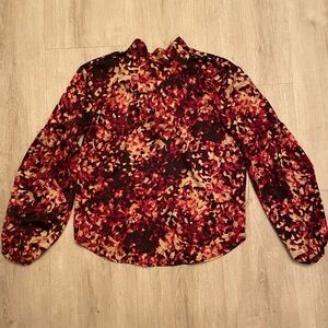 NWOT Mock Neck w/ Back Bow Blouse